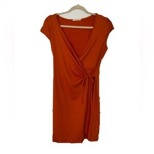 Elegant Orange Wrap Dress